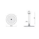 Abey Gareth Ashton 316SS 200mm Ceiling Shower Arm and 200mm Rose